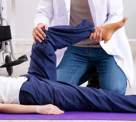 Patient recovering in hospital after injury trauma