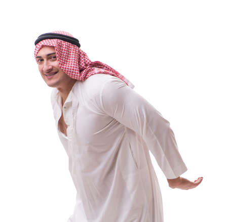 Arab businessman isolated on white backgroundの写真素材
