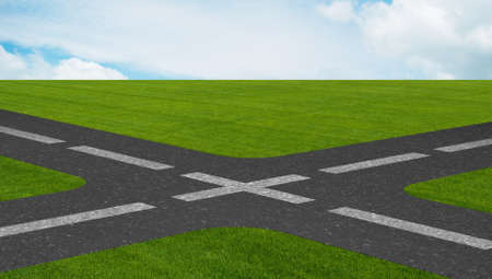Concept of crossroads in uncertainty conceptの写真素材