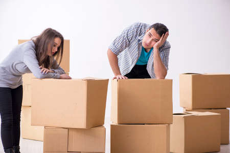 Young pair moving to new flat