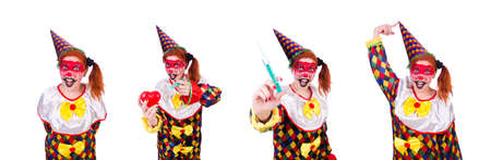 Clown in the costume isolated on whiteの写真素材
