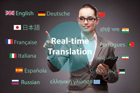 Concept of online translation from foreign languageの写真素材