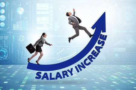 Inequal pay concept between man and womanの写真素材