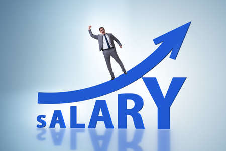 Concept of increasing salary with businessmanの写真素材