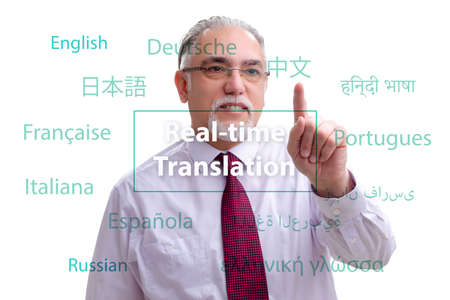 Concept of real time translation from foreign languageの写真素材