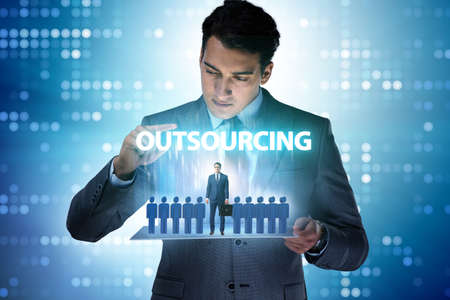 Concept of outsourcing in modern businessの写真素材