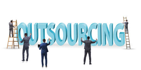 Concept of outsourcing in modern businessの写真素材