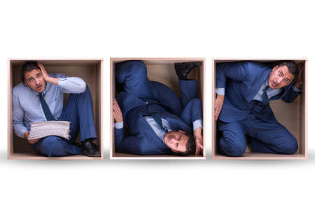 Employee working in tight space