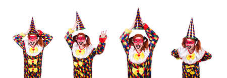 Clown in the costume isolated on whiteの写真素材