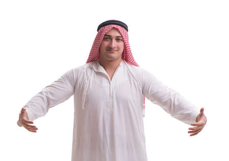 Arab businessman isolated on white backgroundの写真素材