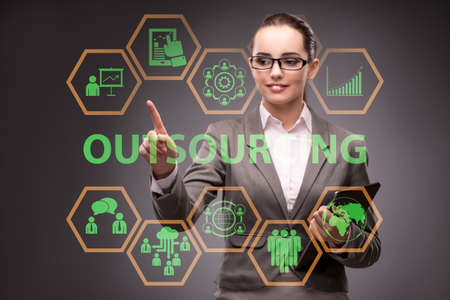 Concept of outsourcing in modern businessの写真素材