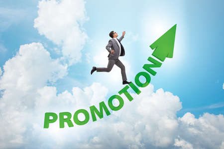 Employee in career promotion concept
