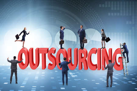 Concept of outsourcing in modern businessの写真素材