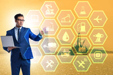Oil worker in remote operations concept in oil industryの写真素材