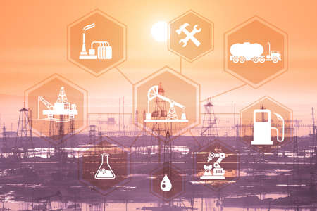 Concept of automation in oil and gas industryの写真素材