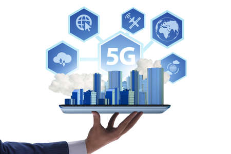 5G mobile technology concept - high internet speed