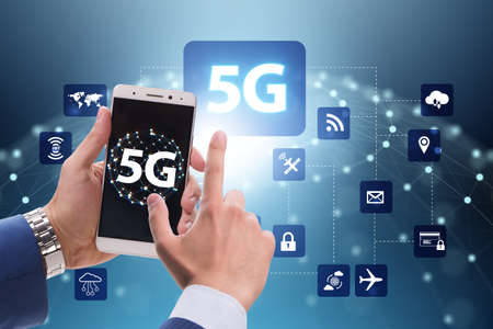 5G technology concept - high internet speed