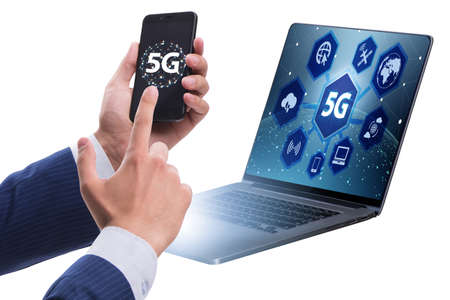 5G technology concept - high internet speedの写真素材