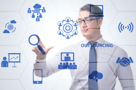 Concept of outsourcing in modern businessの写真素材
