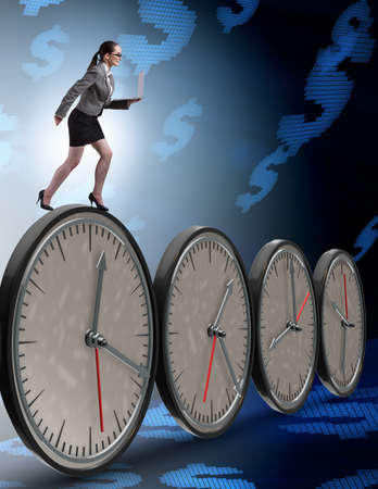 Businesswoman in time management concept