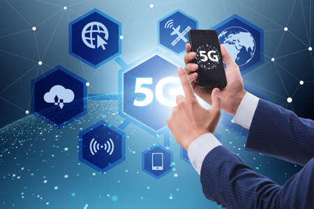 5G technology concept - high internet speed