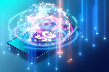 The 5g high internet speed - 3d rendering