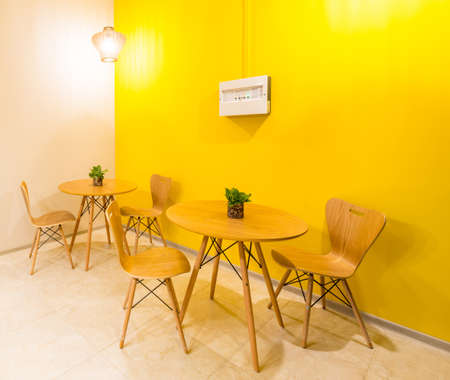 Kitchen furniture arranged in the roomの写真素材