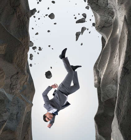 Businessman overcoming challenges in business concept