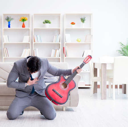 Businessman celebrating going on vacationの写真素材
