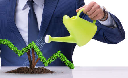 Businessman in responsible ecological businessの写真素材