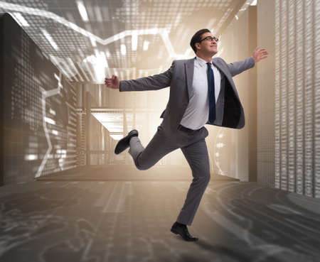 Businessman in abstract business conceptの写真素材
