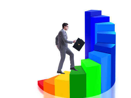 Career development with stairs in business conceptの写真素材