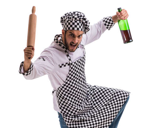 Male cook isolated on the white backgroundの写真素材