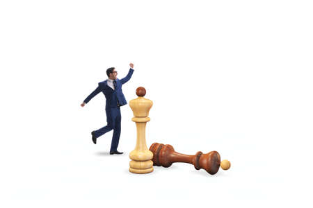 Strategy and tactics concept with businessmanの写真素材