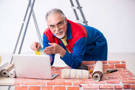 Old contractor doing renovation at home