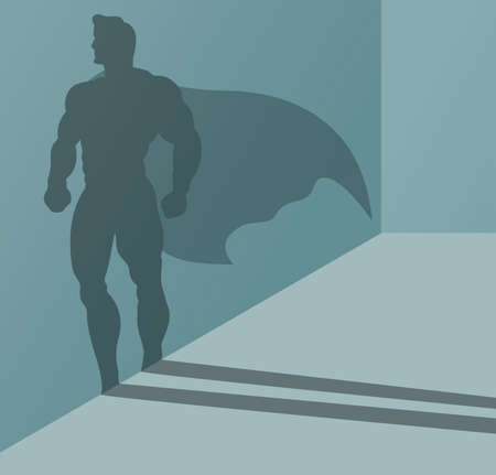 Businessman with aspiration of becoming superheroの写真素材