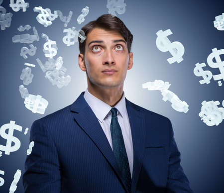 Businessman in dollar financial conceptの写真素材