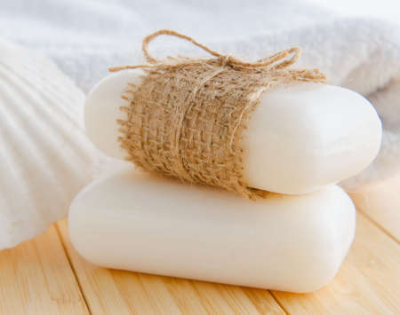 Healthy lifestyle concept with aromatic soaps