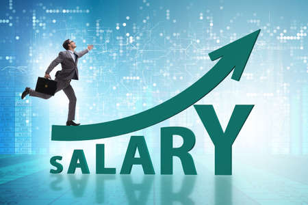 Concept of increasing salary with businessmanの写真素材