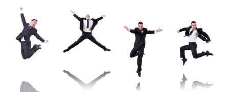 Funny businessman isolated on the white background