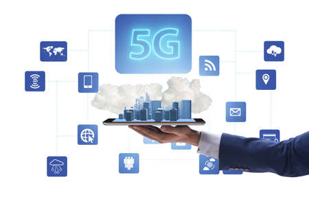 5G mobile technology concept - high internet speed