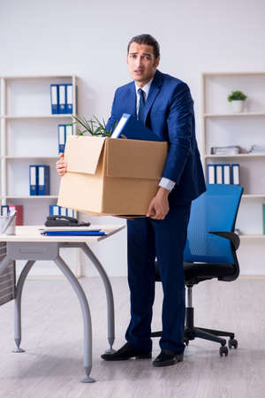 Young employee being made redundantの写真素材