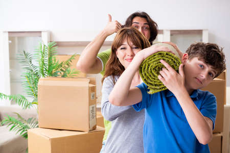 Young family moving to new flat