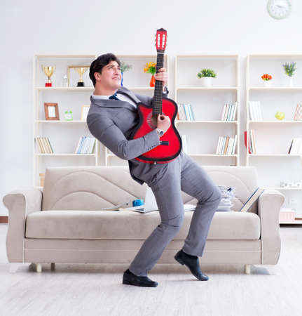 Businessman celebrating going on vacationの写真素材