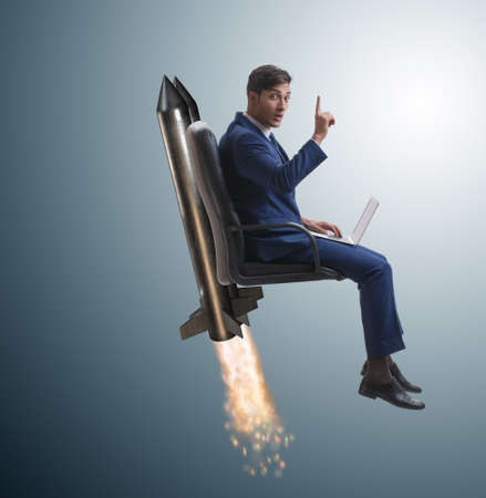 Businessman in career progression conceptの写真素材