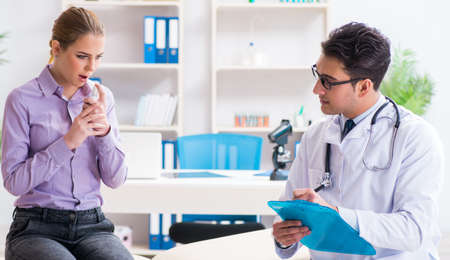 Patient visiting doctor for medical check-up in hospital