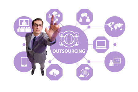 Concept of outsourcing in modern businessの写真素材