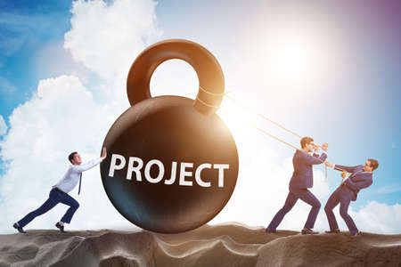 Businessman trying to deliver difficult project