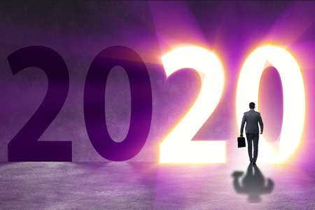 Businessman and concept of new year 2020