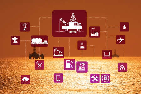 Concept of automation in oil and gas industryの写真素材